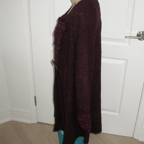 Sparkly Burgundy Sweater Dress - Picture 2 of 6